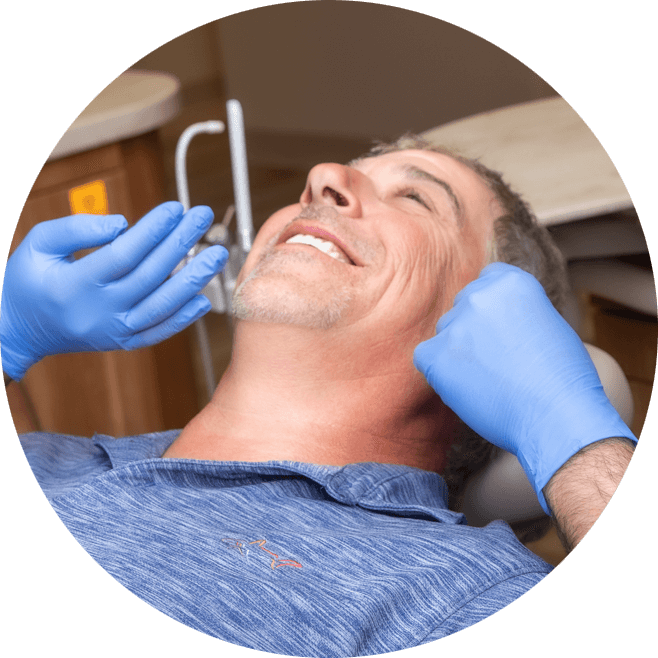 dental patient undergoing cosmetic procedure