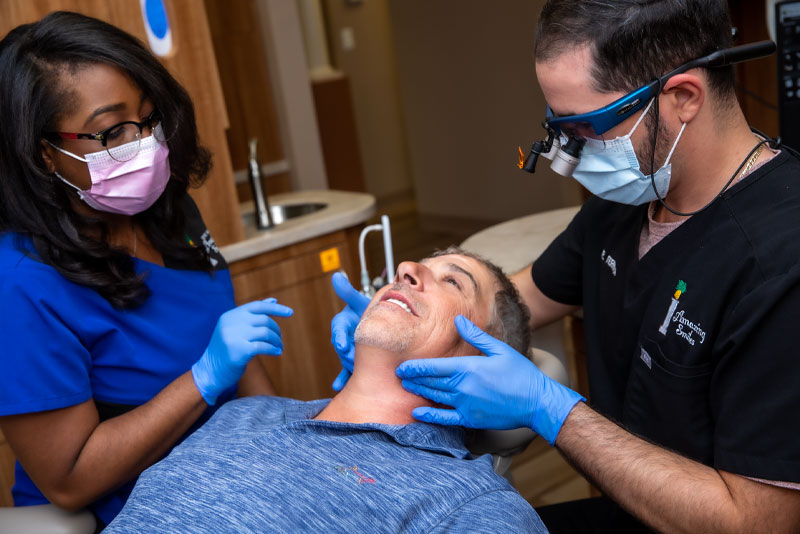 dental patient undergoing full mouth reconstruction procedure